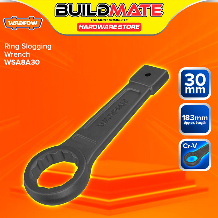 BUILDMATE Wadfow Ring Slogging Wrench 30MM - 65MM Cr-V Heavy Duty Striking Hammer Ring Spanner Wrench Hand Tools SOLD PER PIECE - WHT