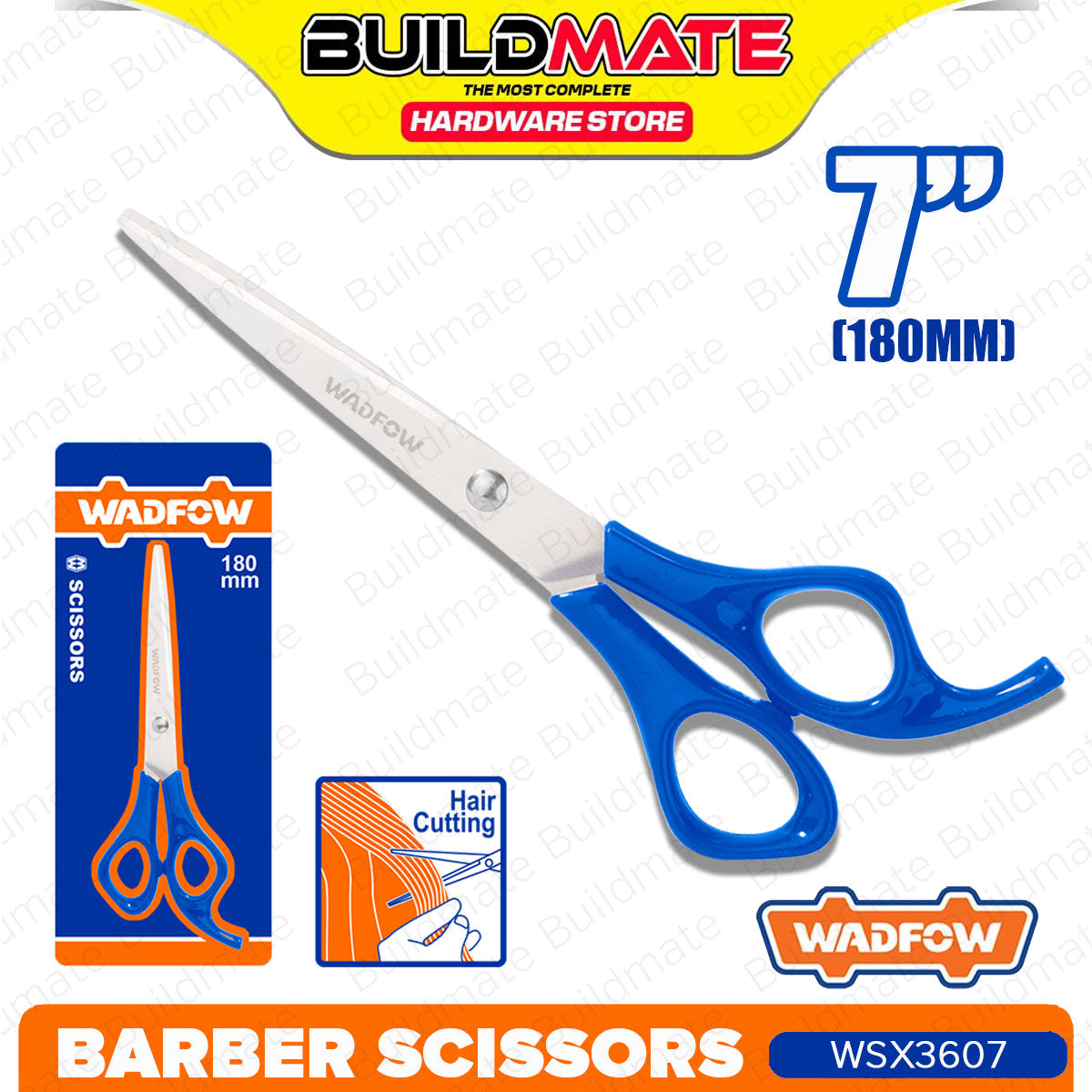 BUILDMATE Wadfow 180MM x 2.0MM Stainless Steel Barber Scissors Craft S ...
