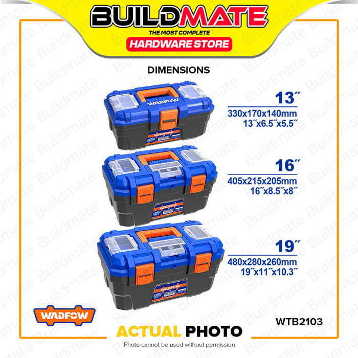 BUILDMATE Wadfow 3pcs Plastic Tool Box Set Plastic / Metal Buckle Tools Organizer Storage Toolbox SOLD PER SET WTB2103 / WTB4103 - WHT