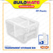 BUILDMATE Wadfow 3pcs Transparent Storage Bin Set 150x105x80mm Stackable Clear Plastic Organizer Containers Modular Sorting Boxes WTB8333 - WHT