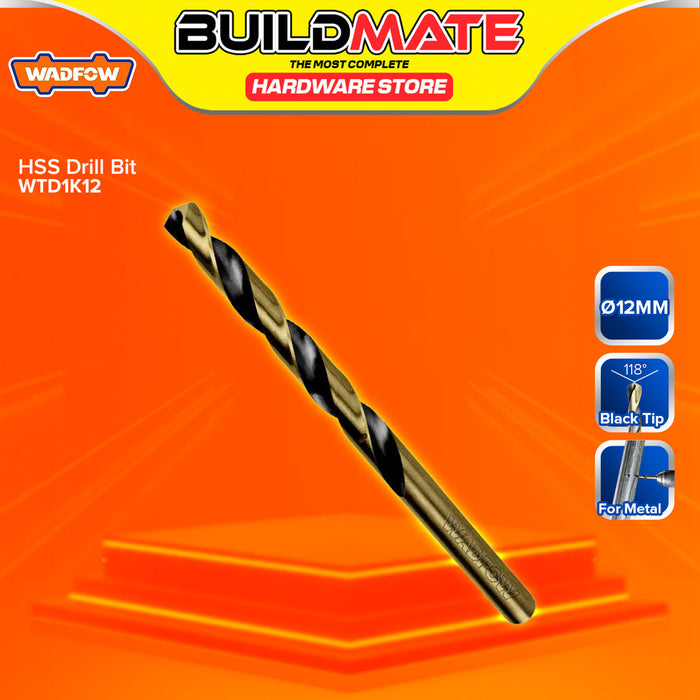 BUILDMATE Wadfow HSS Drill Bit 2mm - 13mm Black & Gold Metal Twist Drilling Tool Metalworking Drill Bit SOLD PER PIECE - WHT