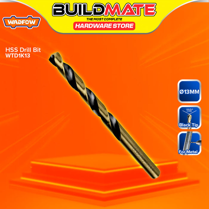 BUILDMATE Wadfow HSS Drill Bit 2mm - 13mm Black & Gold Metal Twist Drilling Tool Metalworking Drill Bit SOLD PER PIECE - WHT