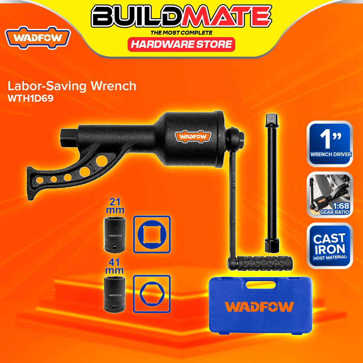 BUILDMATE Wadfow Labor-Saving Wrench 330mm Heavy Duty Wheel Lug Nut Tr ...