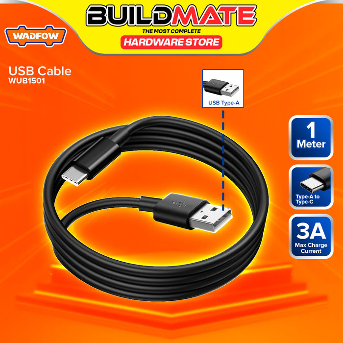 BUILDMATE Wadfow 1 Meter USB Cable Type-A To Type-C Charging Wire Power Supply Cord Data Connector Charger Cable WUB1501 - WCPT