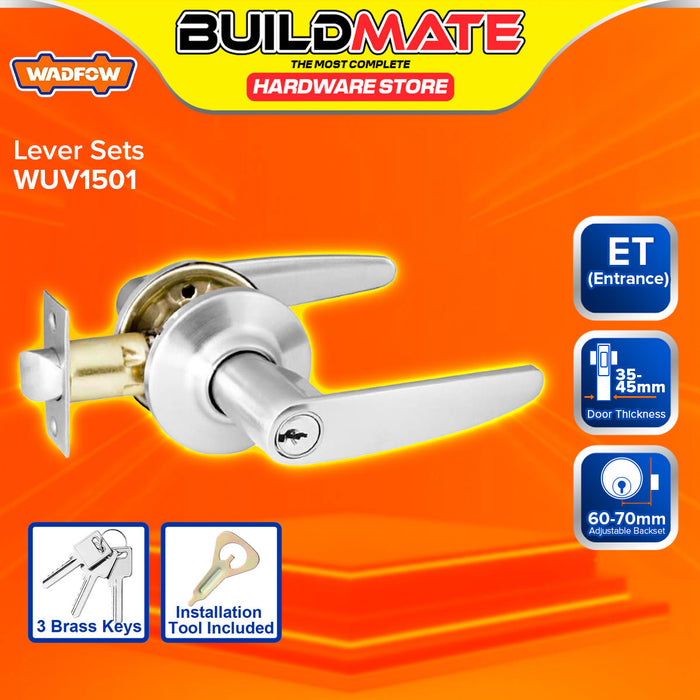 BUILDMATE Wadfow Lever Set Privacy (BK) NO KEYS / Entrance (ET) WITH KEYS  Function Zinc Alloy Privacy Door Lever Handle Tubular Lever Lock Doorknob - WHT