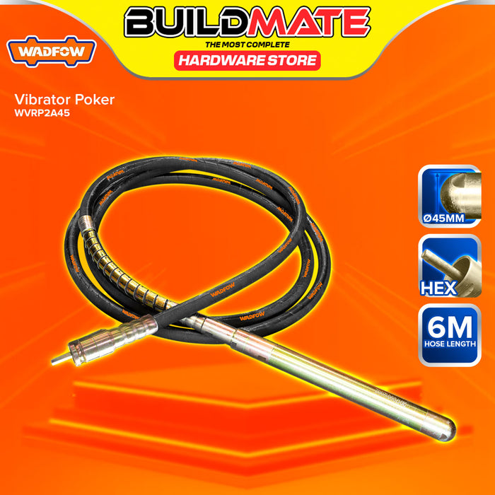 BUILDMATE Wadfow Vibrator Poker 38mm / 45mm Heavy Duty Concrete Vibrator Machine Shaft Needle Vibration Rod Compaction Tool - WHT