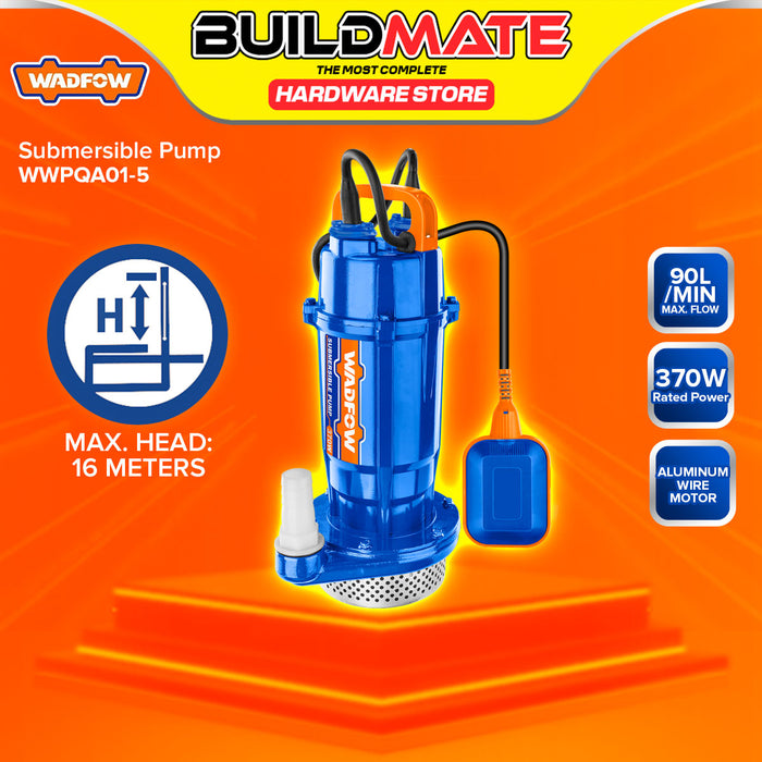 BUILDMATE Wadfow Submersible Pump 370W / 750W Aluminum Wire Clean Water Pump IPX8 with Thermal Protector WWPQA01-5 / WWPQA03-5 - WPT
