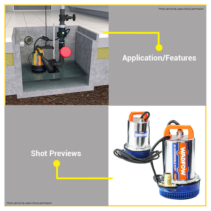 BUILDMATE Wadfow Submersible Pump 170W / 240W Cleaning Water Transfer Copper Wire Motor for Agriculture SOLD PER PIECE WWPQDC12 / WWPQDC24  - WCPT