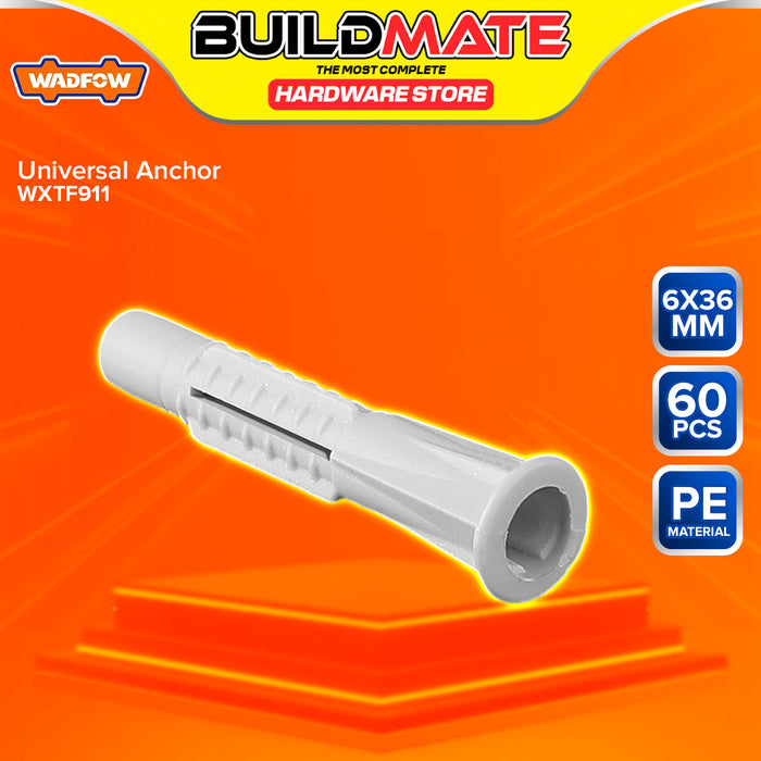 BUILDMATE Wadfow Universal Anchor PE Multi-Purpose Plastic Expansion Screw Concrete Fixing Anchor Wall Gripper SOLD PER PACK - WHT
