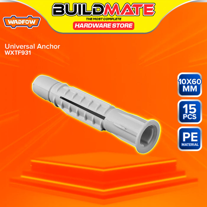 BUILDMATE Wadfow Universal Anchor PE Multi-Purpose Plastic Expansion Screw Concrete Fixing Anchor Wall Gripper SOLD PER PACK - WHT