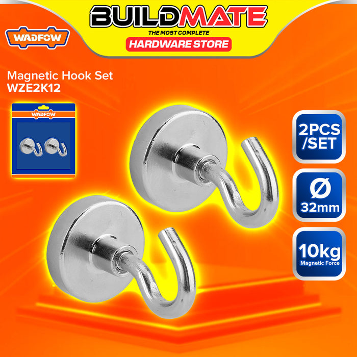 BUILDMATE Wadfow 2pcs / 4pcs Magnetic Hook Set Ø32mm / Ø20mm Magnetic Mount Hanging Hook Nickel Coated Magnetic Holder - WHT