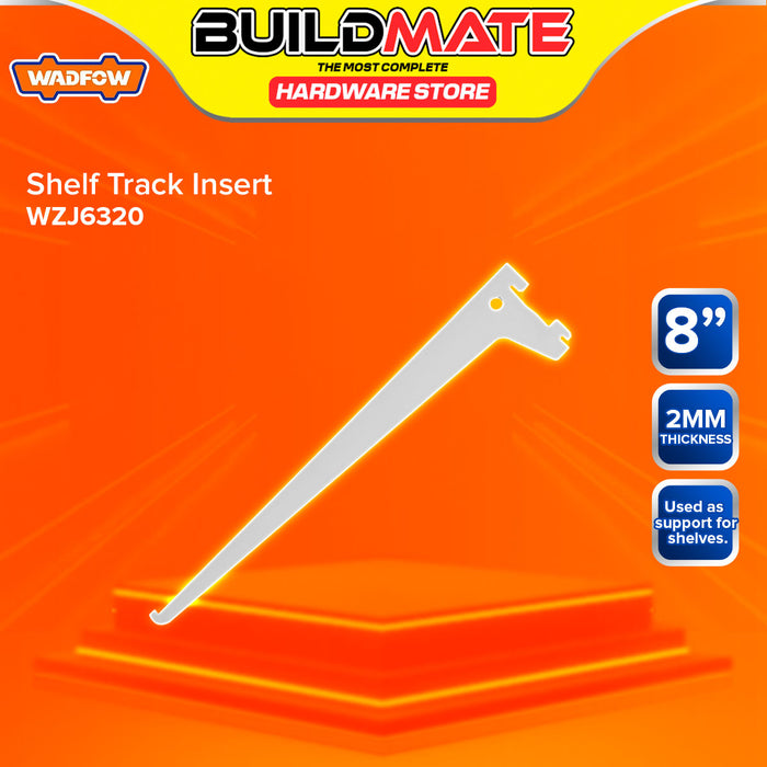 BUILDMATE Wadfow Adjustable Steel Shelf Track Support and Bracket Insert White Track Shelving System for Closet & Storage - WHT