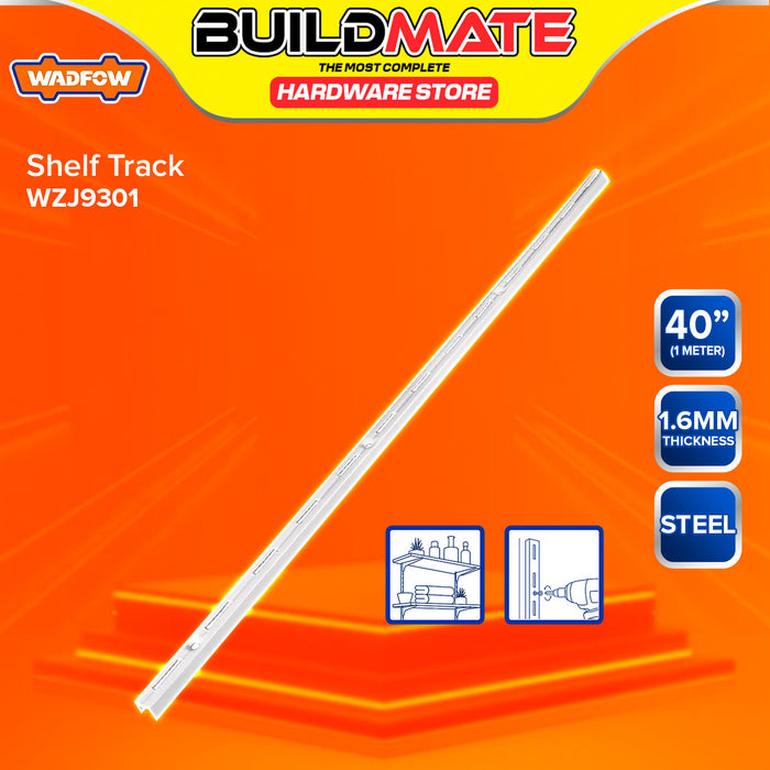 BUILDMATE Wadfow Adjustable Steel Shelf Track Support and Bracket Insert White Track Shelving System for Closet & Storage - WHT