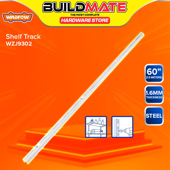 BUILDMATE Wadfow Adjustable Steel Shelf Track Support and Bracket Insert White Track Shelving System for Closet & Storage - WHT