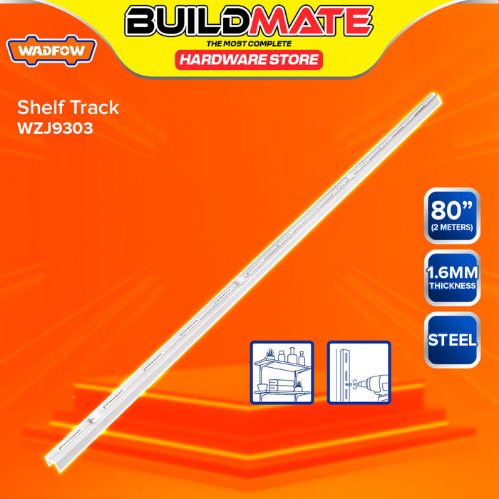 BUILDMATE Wadfow Adjustable Steel Shelf Track Support and Bracket Insert White Track Shelving System for Closet & Storage - WHT