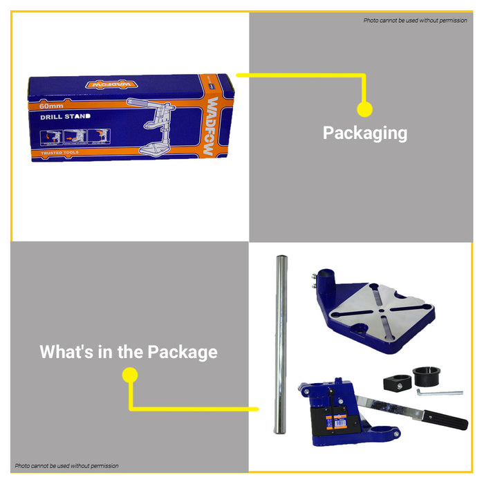 BUILDMATE Wadfow Drill Stand 60MM Adjustable Locator Drilling Holder Grinder Bracket WADS1509 • WHT