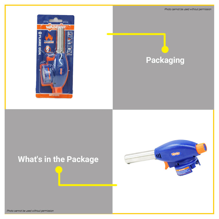 BUILDMATE Wadfow Flame Gun 145mm-195mm Burner Multi-Purpose Butane Gas Torch Heating SOLD PER PIECE WFG1602 / WFG1604 / WFG2602 - WHT