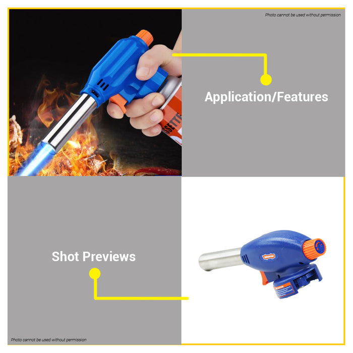 BUILDMATE Wadfow Flame Gun 145mm-195mm Burner Multi-Purpose Butane Gas Torch Heating SOLD PER PIECE WFG1602 / WFG1604 / WFG2602 - WHT