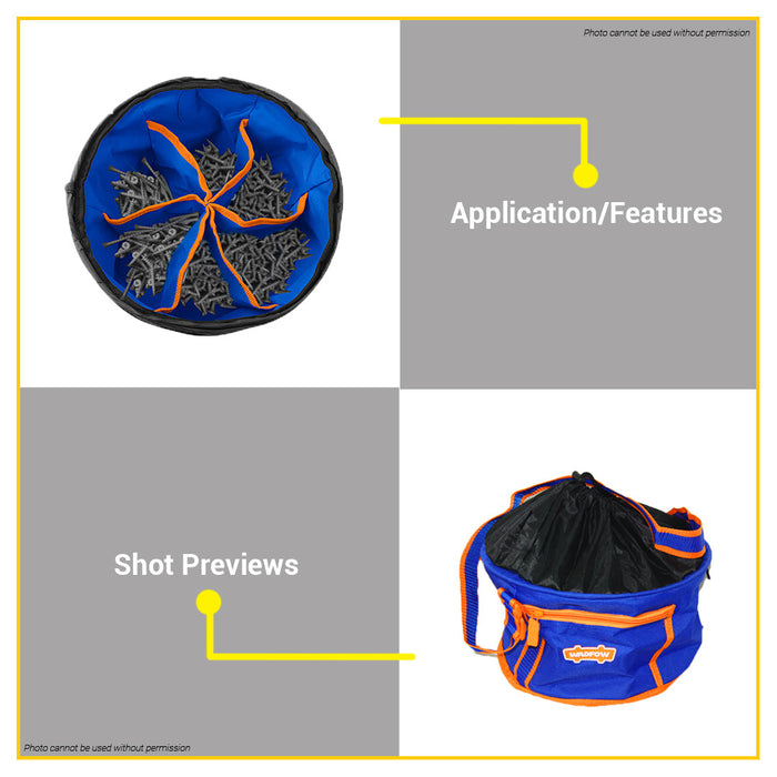 BUILDMATE Wadfow Tools Bag 250x200mm Stackable Tools Kit Organizer Storage Multi-Purpose WTG8101 WHT