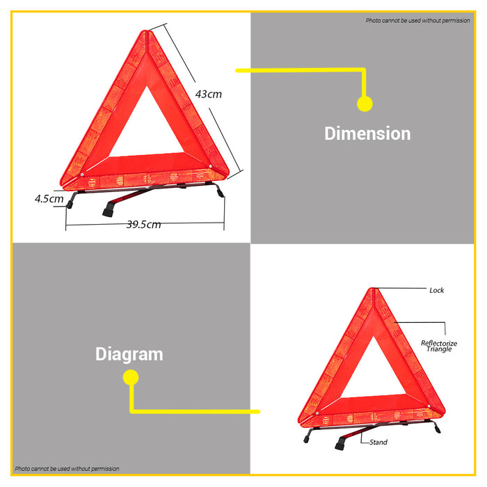 BUILDMATE Wadfow Warning Triangle Reflective Car Early Warning Device ...