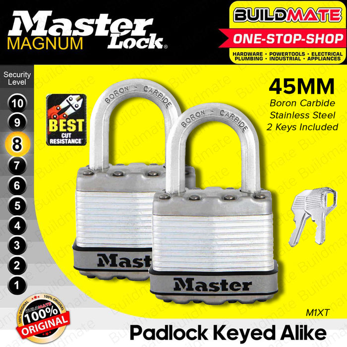 BUILDMATE Master Lock Excel / Magnum Pad Lock Set 45mm Keyed Padlocks Anti-Theft Security Key Lock SOLD PER SET