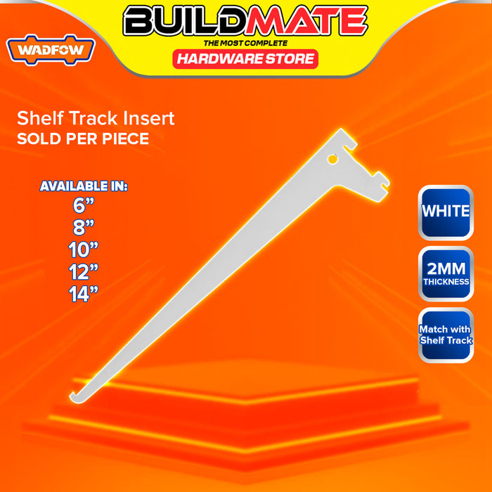 BUILDMATE Wadfow Adjustable Steel Shelf Track Support and Bracket Insert White Track Shelving System for Closet & Storage - WHT