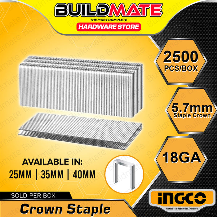 BUILDMATE Ingco 2500PCS/SET Crown Staple 25MM - 40MM for DIY Wood Working and Construction - IHT