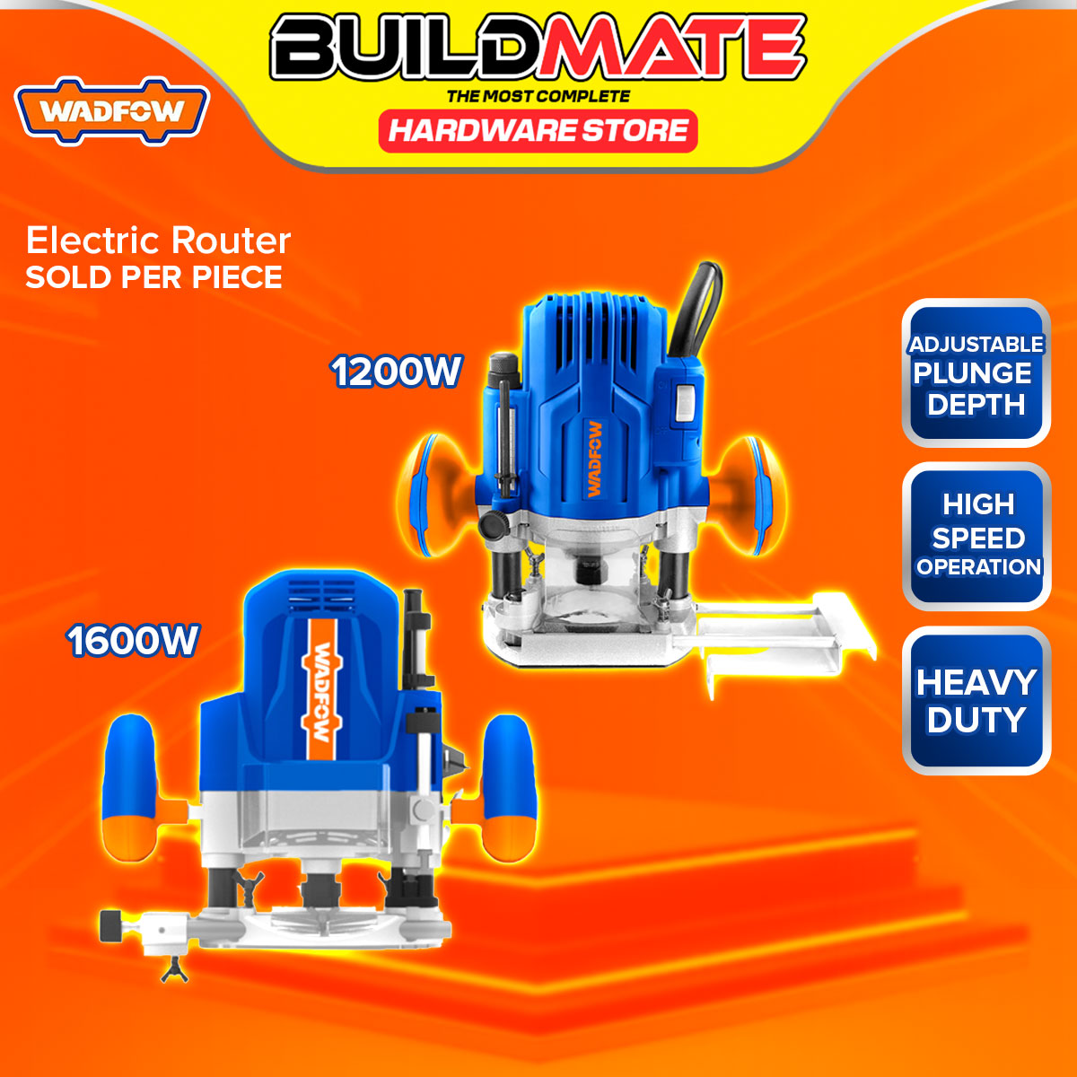 BUILDMATE Wadfow 1600W Electric Power Router Plunge Router Trimmer Ele ...