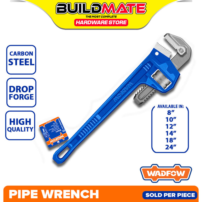 WADFOW 8" | 10" | 12" | 14" | 18" | 24" Inch Pipe Wrench Adjustable Straight Pipe Wrench Hand Tool For Plumbing Wrench WPW1108 | WPW1110 | WPW1112 | WPW1114 | WPW1118 | WPW1124 •BUILDMATE• WHT