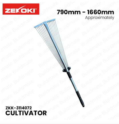BUILDMATE Zekoki 15T Metal Leaf Cultivator Rake 2 Section Expansion Te ...