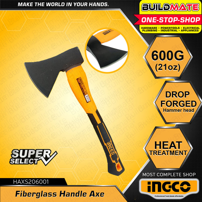 BUILDMATE Ingco Axe Hatchet Log Cutter 600g / 800g Tomahawk Chopping Hand Axe Wood Cutting for Splitting and Kindling - IHT