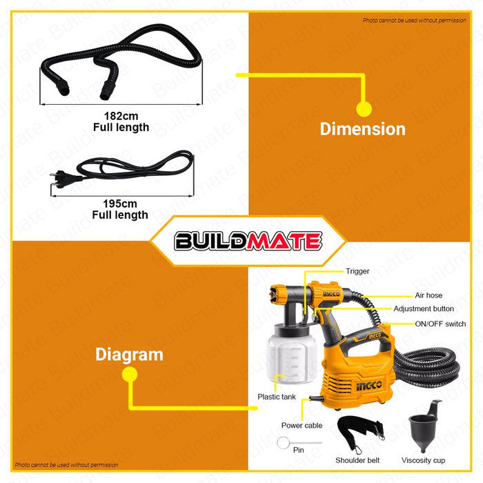Ingco spray gun 500w deals