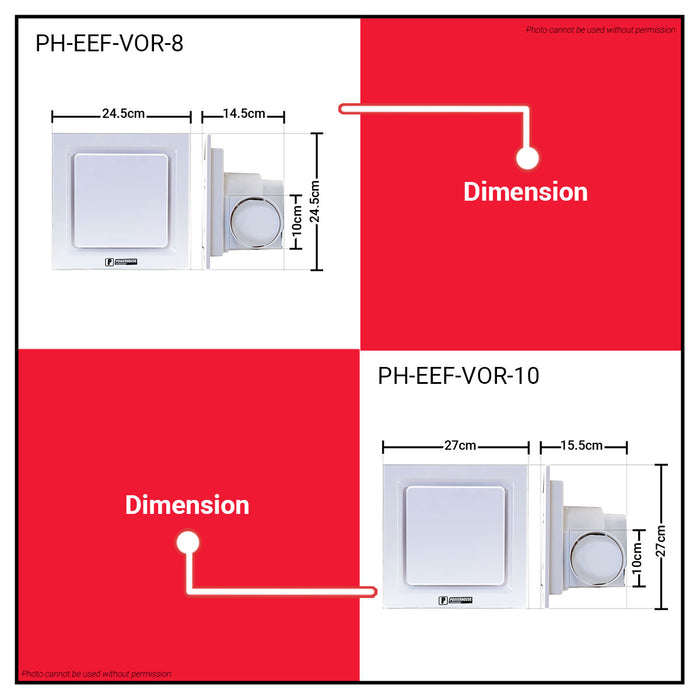 POWERHOUSE Electric Exhaust Fan Ceiling Mounted Vortex Series 8" Inch & 10" Inch •BUILDMATE• PHE