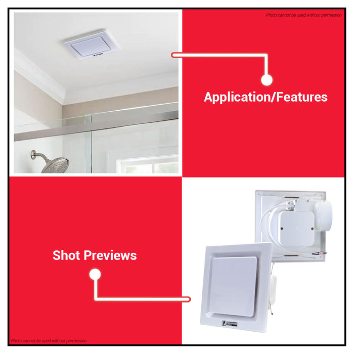 POWERHOUSE Electric Exhaust Fan Ceiling Mounted Vortex Series 8" Inch & 10" Inch •BUILDMATE• PHE