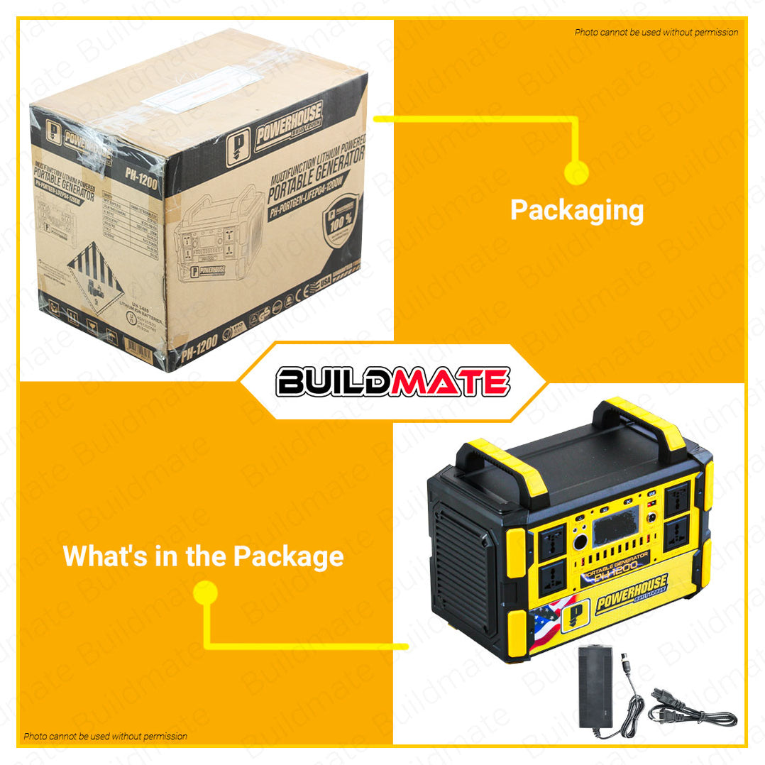BUILDMATE Powerhouse 1200W Cordless Portable Mini Electric Generator P ...