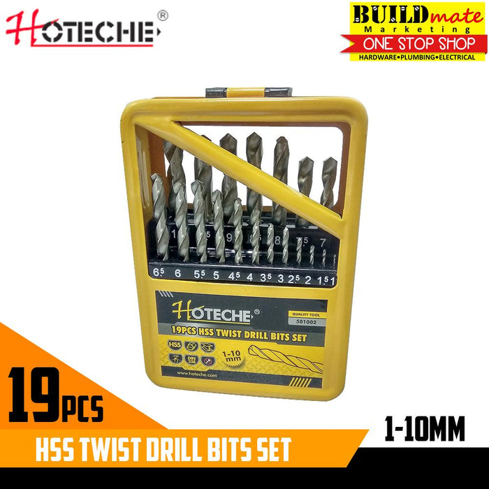 Hoteche HSS Twist Drill Bits 19pcs/SET 501002 •BUILDMATE• 