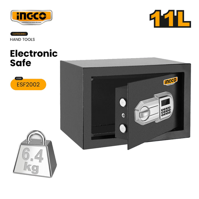 INGCO Wall-Mounted Digital Safe Box w/ Keypad Lock & Emergency Key Electronic Money Cabinet Vault SOLD PER PIECE - HT2
