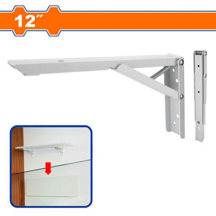 WADFOW 8” 10” 12” Folding Bracket for Shelf Support, Wall Mount, 30kg Capacity WZJ6308 WZJ6310 WZJ6312 WHT | BUILDMATE