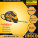 INGCO Steel Tape Measure Metric and Inch Self Lock Function with Rubber Cover BLACK •BUILDMATE• IHT