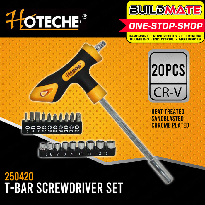 HOTECHE 20PCS/SET T-Handle Screwdriver Set 250420 •BUILDMATE•