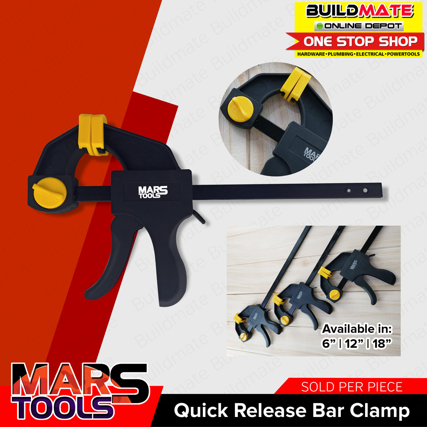 MARS TOOLS Woodworking Hand Quick Release Bar Clamp 6