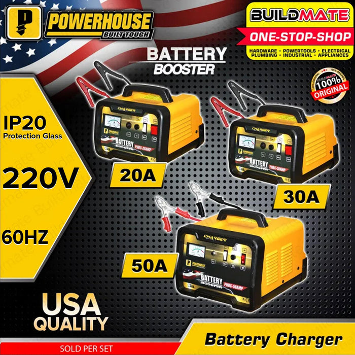 BUILDMATE Powerhouse Battery Charger 20A | 30A | 50A [SOLD PER PIECE] Fast Charger Automotive Charger Battery Maintainer Stable Power Supply Industrial Car Trolley Battery Charger Tools • PHI