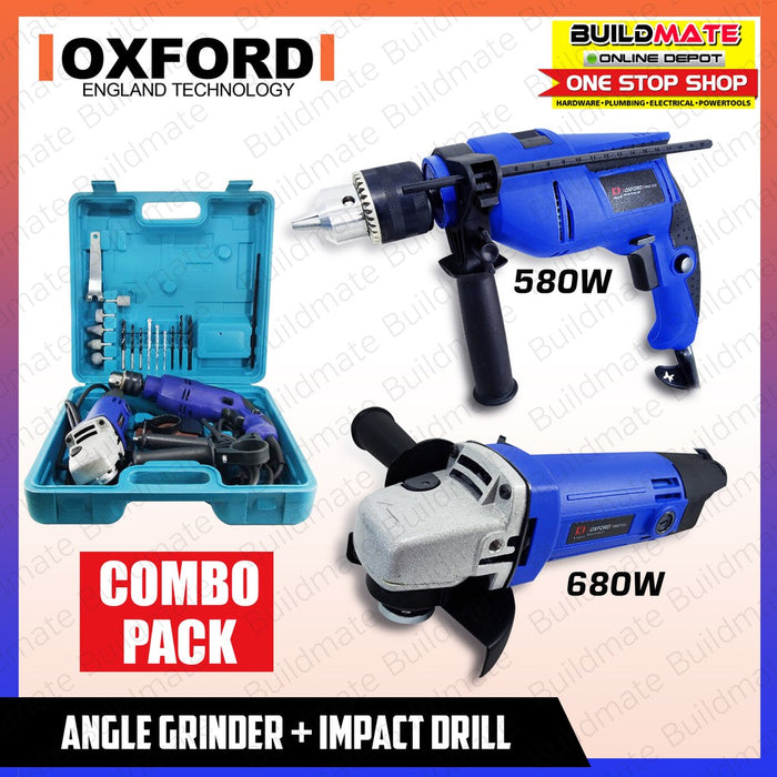 [COMBO PACK] Proman Angle Grinder & Electric Hammer Impact Drill with Case Accessories •BUILDMATE•