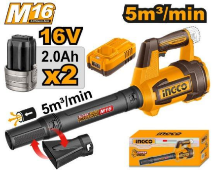INGCO 16V Cordless Blower with 2pcs Battery and Charger CABLI168082 ICPT - BUILDMATE