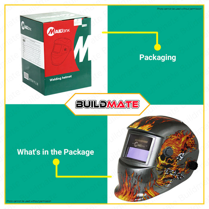 MAILTANK 2in1 Solar Auto Darkening Welding & Grinding Helmet SH91