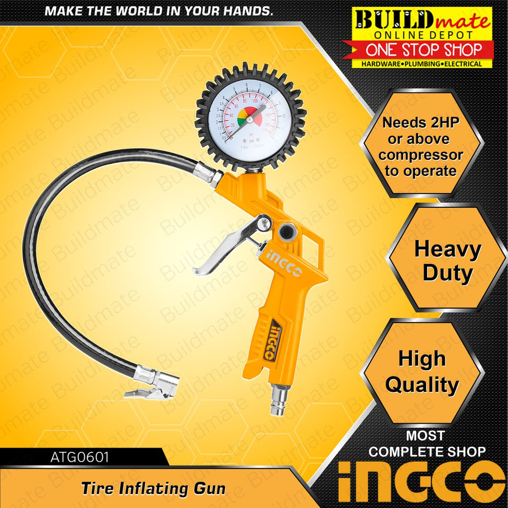 INGCO Tire Inflating Air Gun Tire Inflator Pneumatic Air Pressure Comp ...