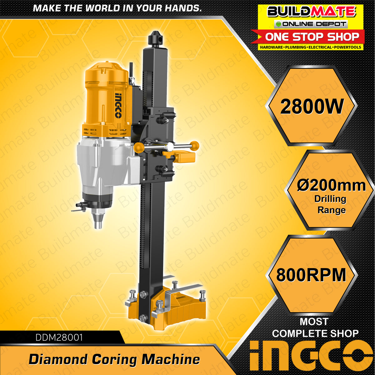 Total Coring Machine INGCO Diamond Coring Machine 2800W | 3800W Diamond Core Drill DDM28001 ...