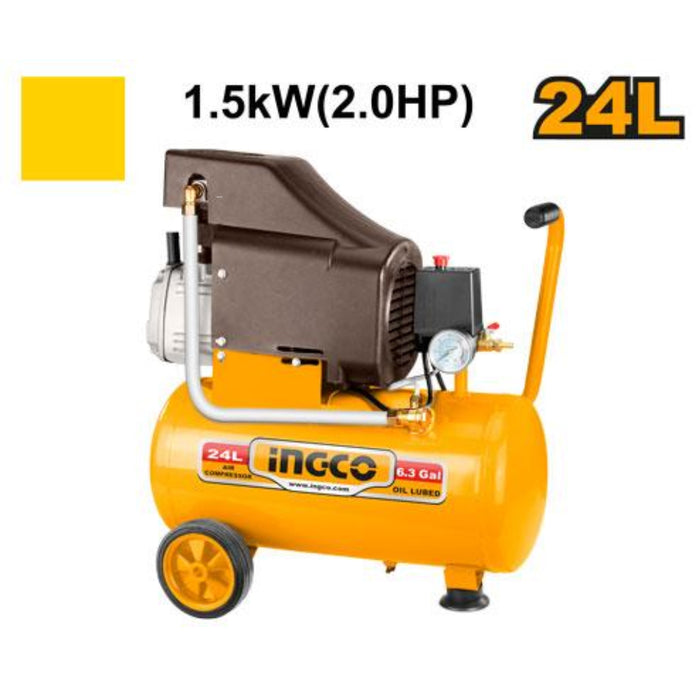Buildmate x INGCO 24L Air Compressor 2HP 1.5kW 8bar Oil Lubricated AC202416P IPT