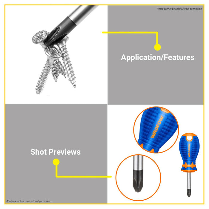 WADFOW Phillips Screwdriver Round Shank Screw Driver Magnetic Repairs Tools SOLD PER PIECE •BUILDMATE• WHT