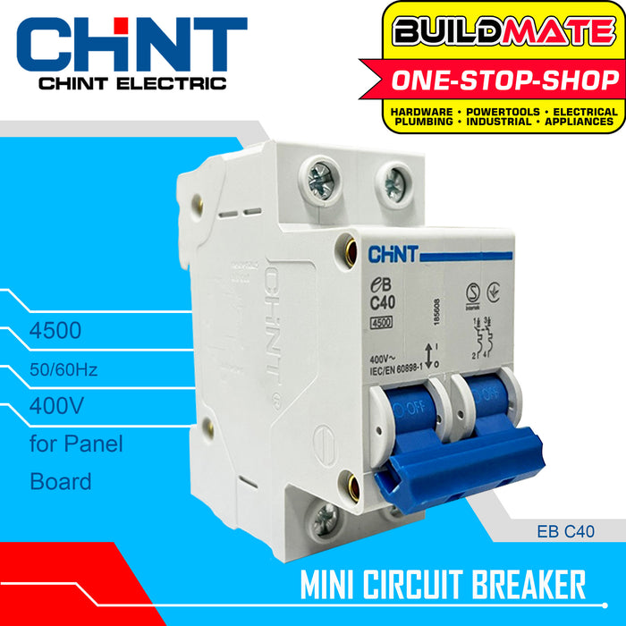 CHINT Mini Circuit Breaker for Panel Board 4.5KA MCB EB 2P C20 | C32 | C40 | C63 SOLD PER PIECE •BUILDMATE•